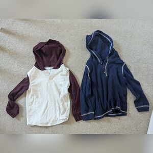 2 Waffle Long Sleeved 4T Hooded Shirts